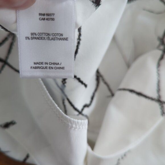 Wynne Layers long sleeve black white geometric high low Tunic button front sz XS - Picture 7 of 13